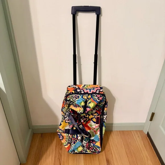 Vera Bradley Rolling Duffle Travel Bag Multicolor Floral - Picture 16 of 16